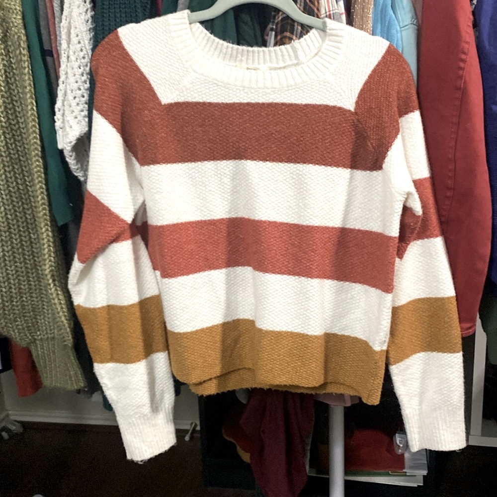 Pinque Multicolored Stripe Crop Sweater